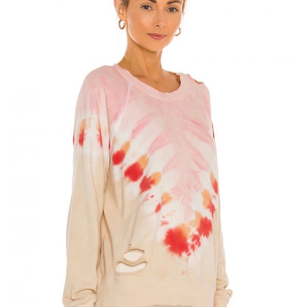 NWT WILDFOX GRAPEFRUIT SOMMERS INTENTIONALLY DISTRESSED SWEATSHIRT SZ SMALL